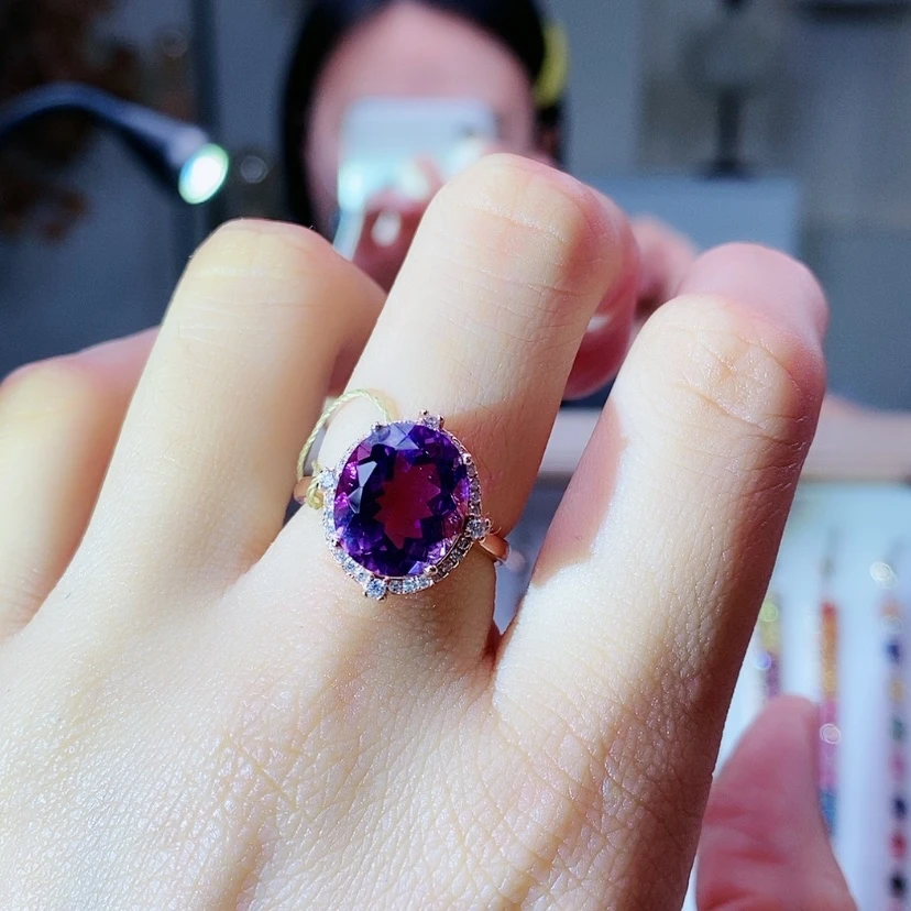 【闪购商品】银S925镶嵌戒指紫晶