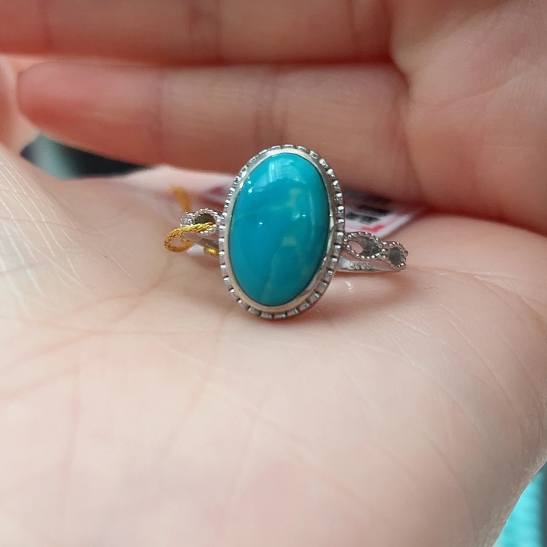 绿松石戒指银S925镶嵌