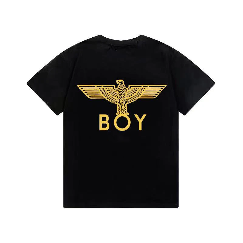 经典金色LOGO / BOY LOMDOOM 纯棉圆领时尚情侣款短袖 - 566