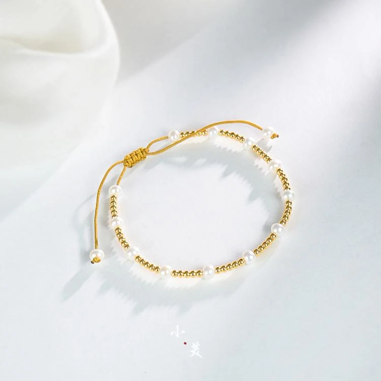 足金999珍珠金珠手链（多样性发）G9888