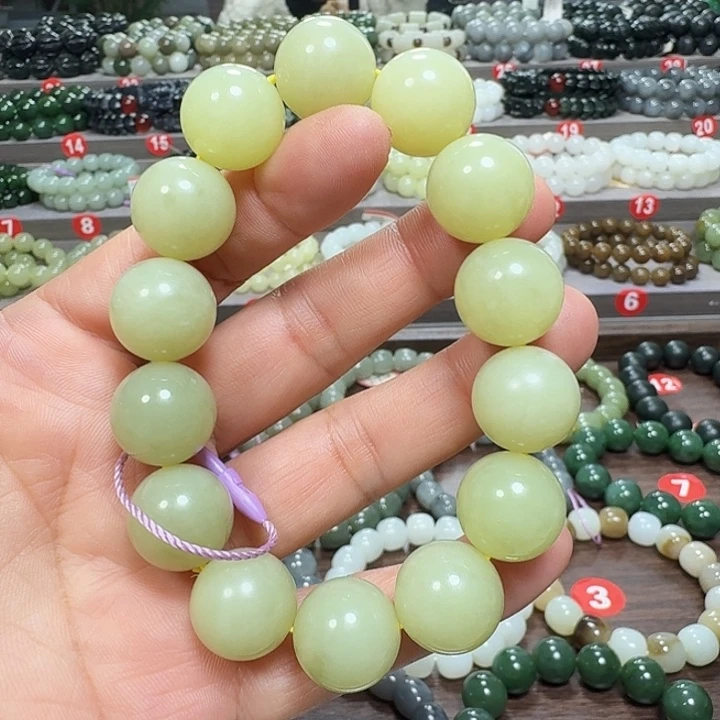 未镶嵌手链和田玉新疆若羌黄口料卡16