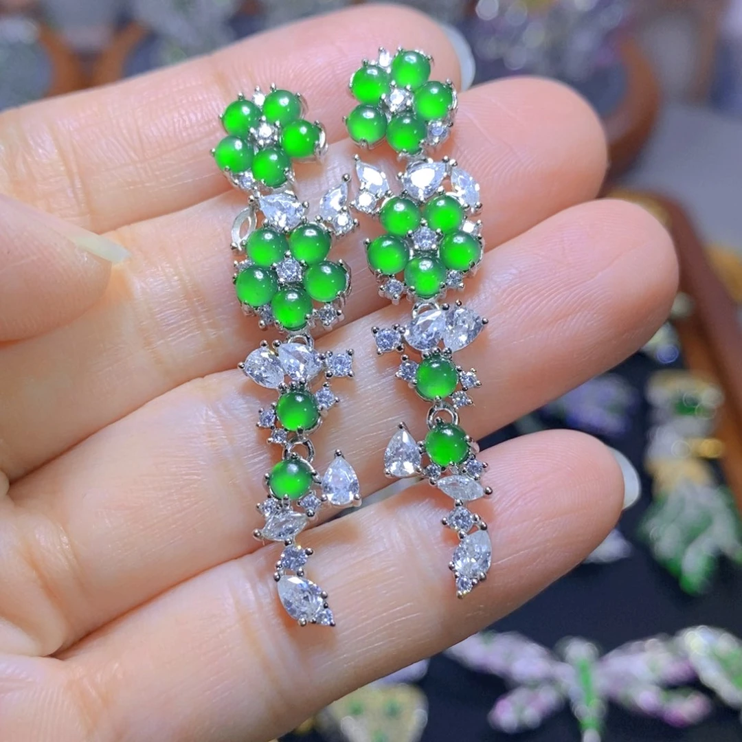 翡翠颈饰银S925镶嵌天然翡翠