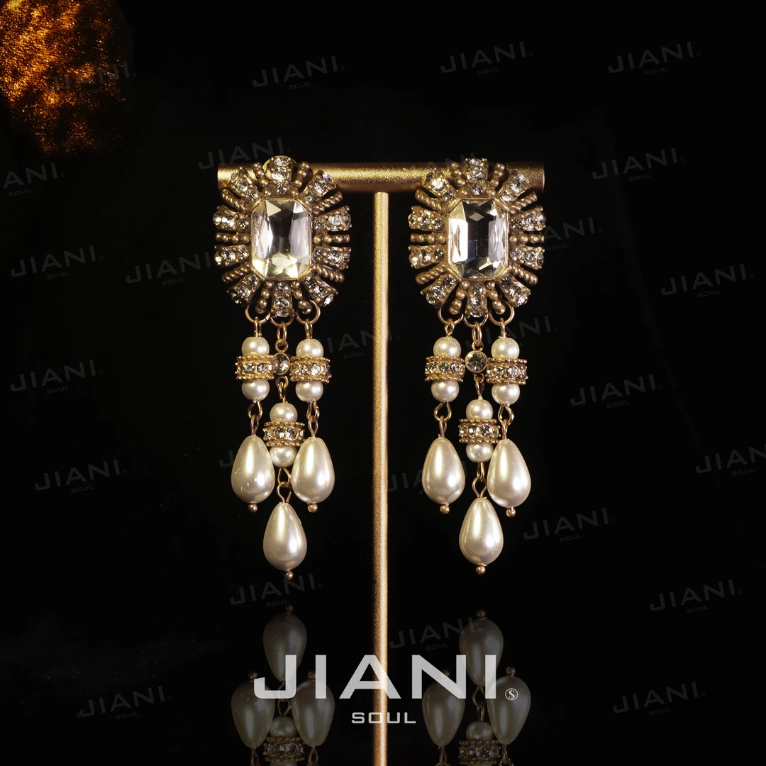 合金耳饰 JIANI【爱德华时期“摇曳生姿之美珠”精工打造流苏】耳饰