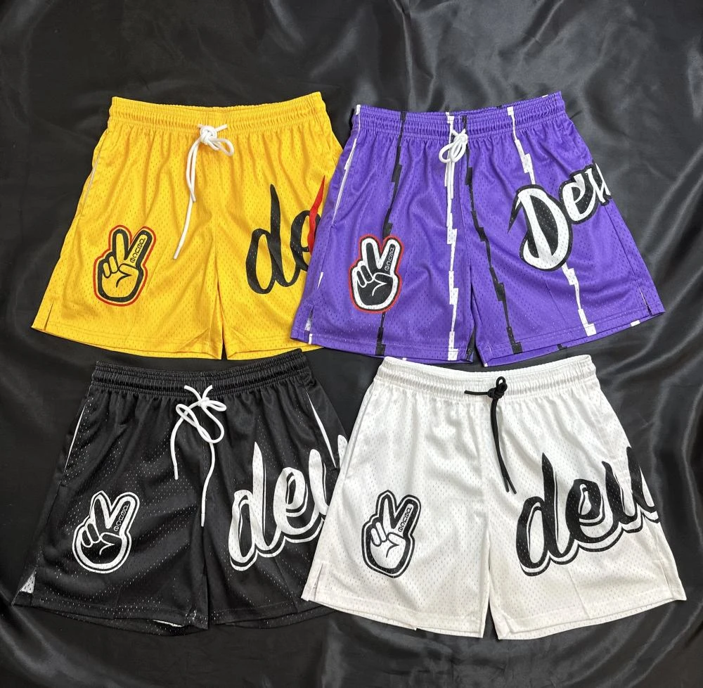 夏季新款美式四分休闲运动速干透气宽松健身跑步网眼篮球训练短裤