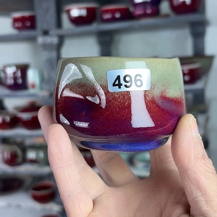 496纯手工支烧钧瓷主人杯