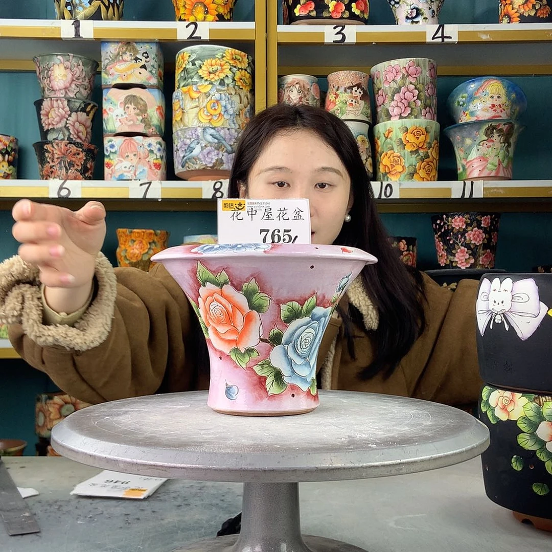 陶景德镇手工花盆765