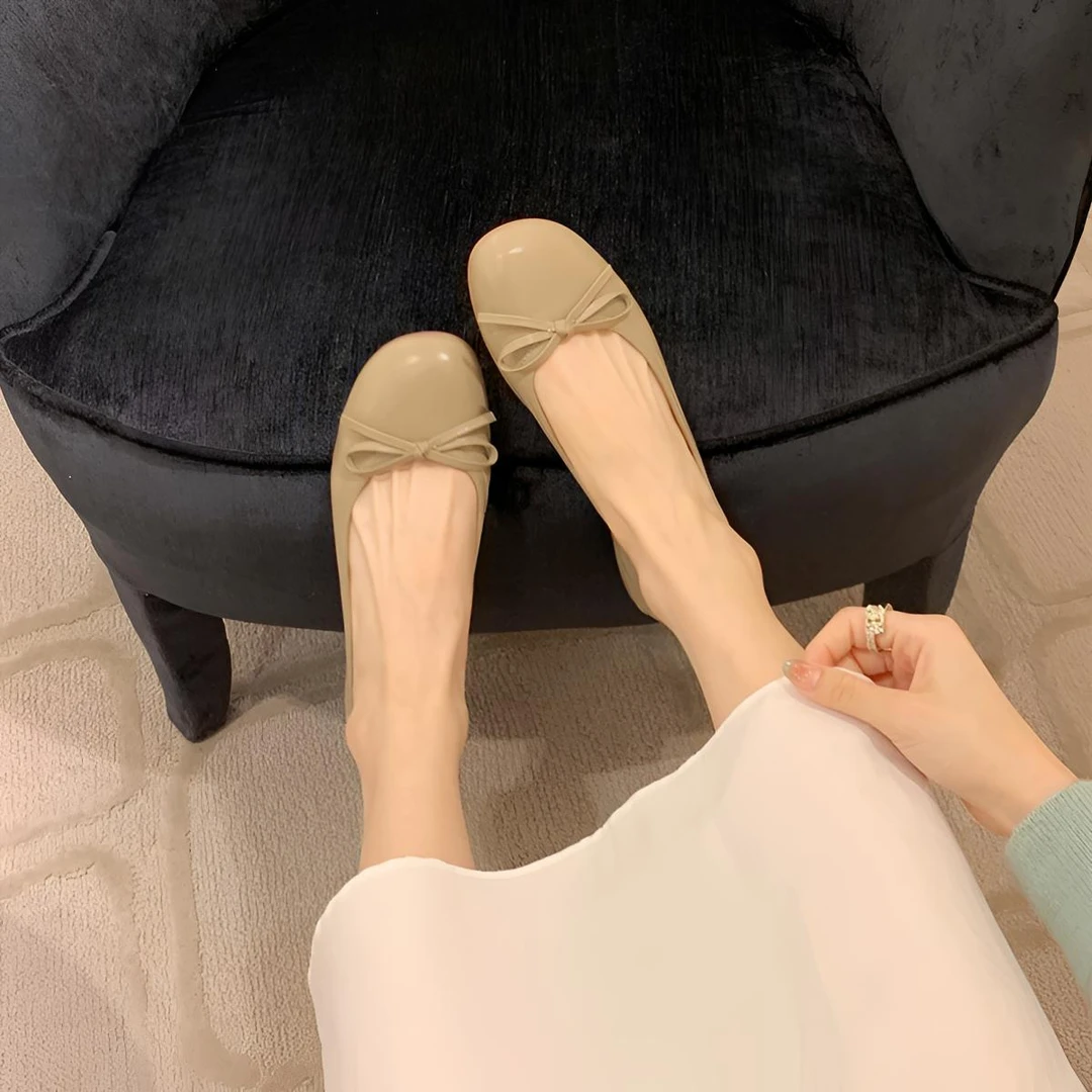 【葡萄妈同款】圆头浅口玛丽珍高跟鞋粗跟蝴蝶结芭蕾舞单鞋女夏新款