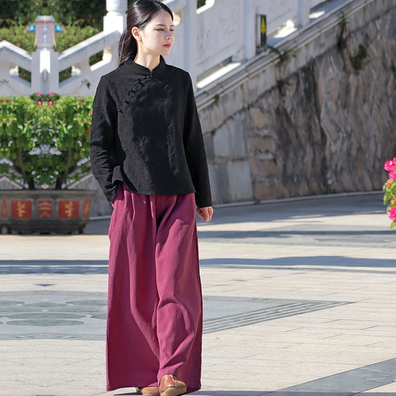 中式女装中国风高级感套装棉麻茶服女2025新款佛系禅意太极服