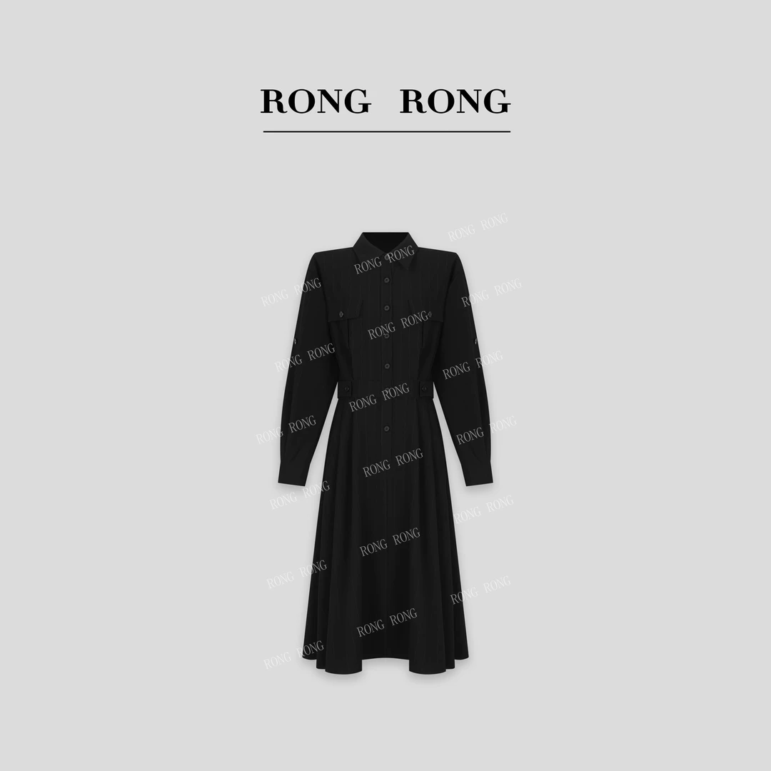 溶溶【优雅新姿】RONGRONG 衬衫领极简优雅风收腰连衣裙ZGC6L1088