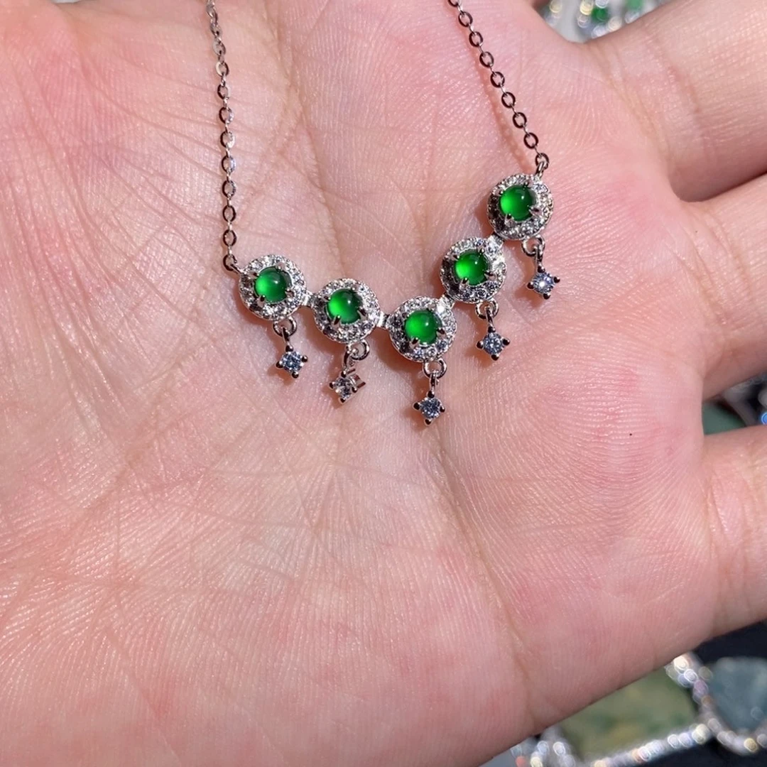 翡翠银S925镶嵌颈饰j b j k