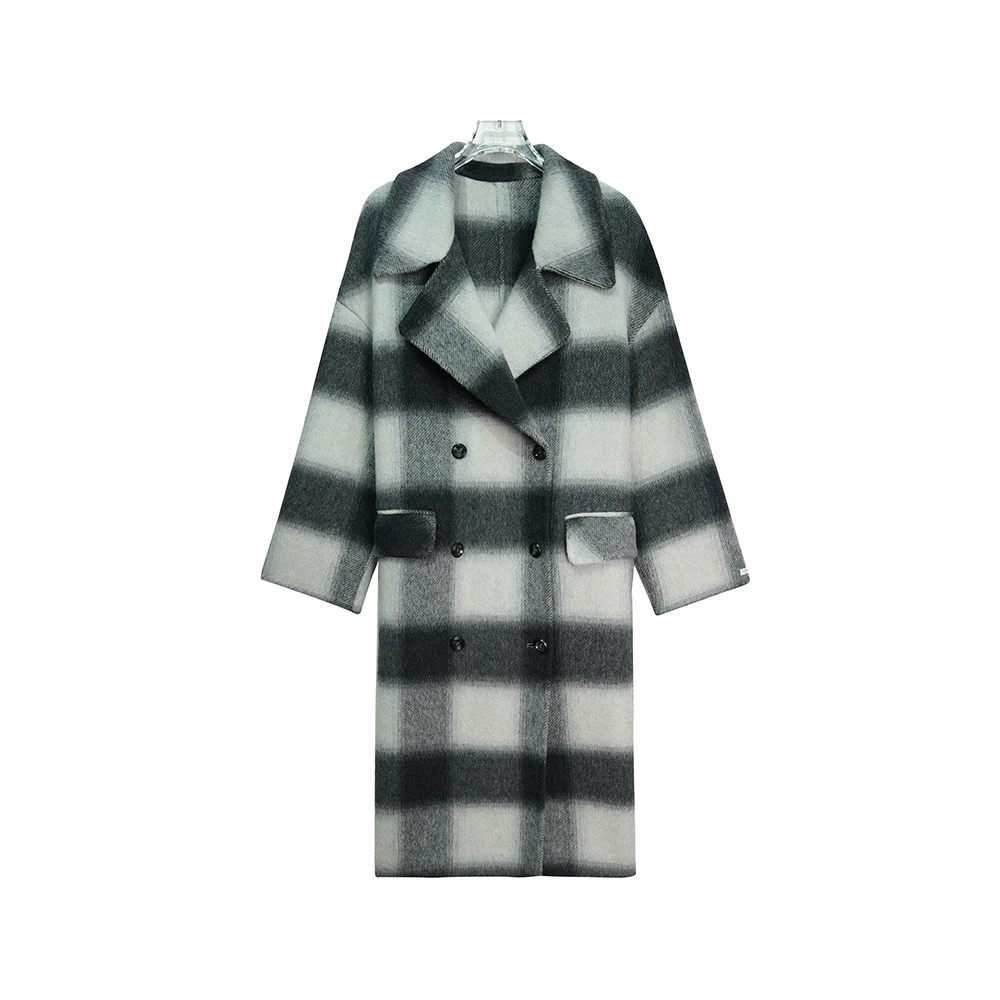 DY23066【上新】高端复古秋冬韩版气质宽松显瘦中长款过膝大衣