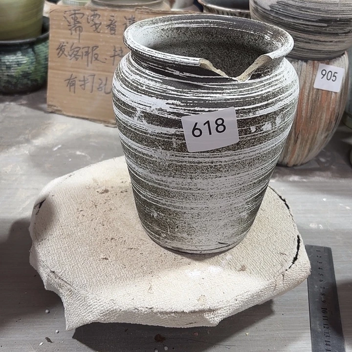 陶摆件高19，口11，无孔，618