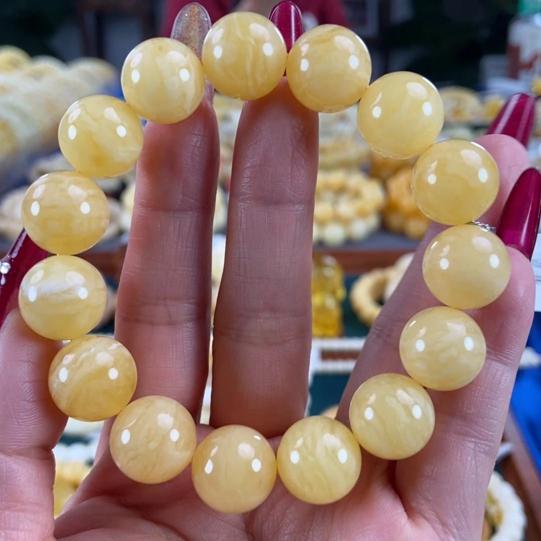 琥珀未镶嵌珠宝奇石14圆珠23.73