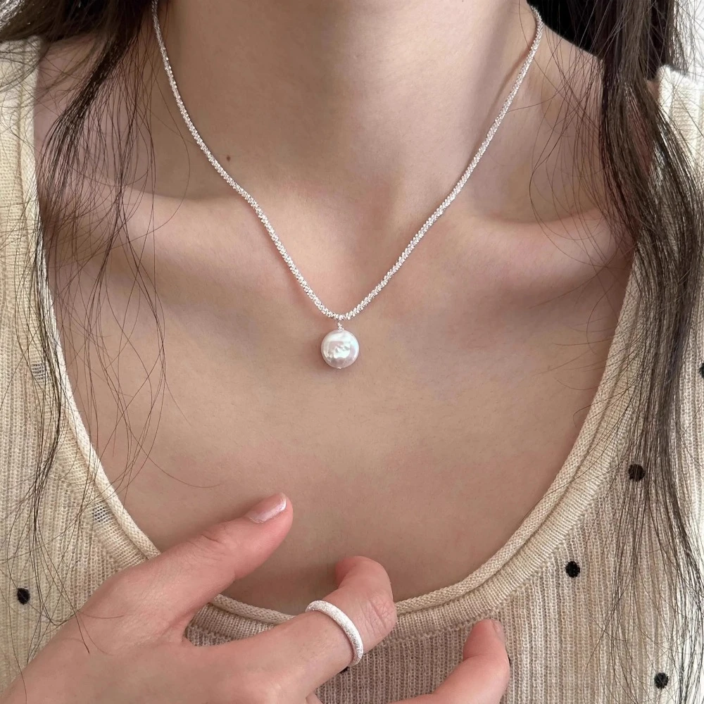 合金项链 P&C studio 法式巴洛克风纽扣珍珠项链