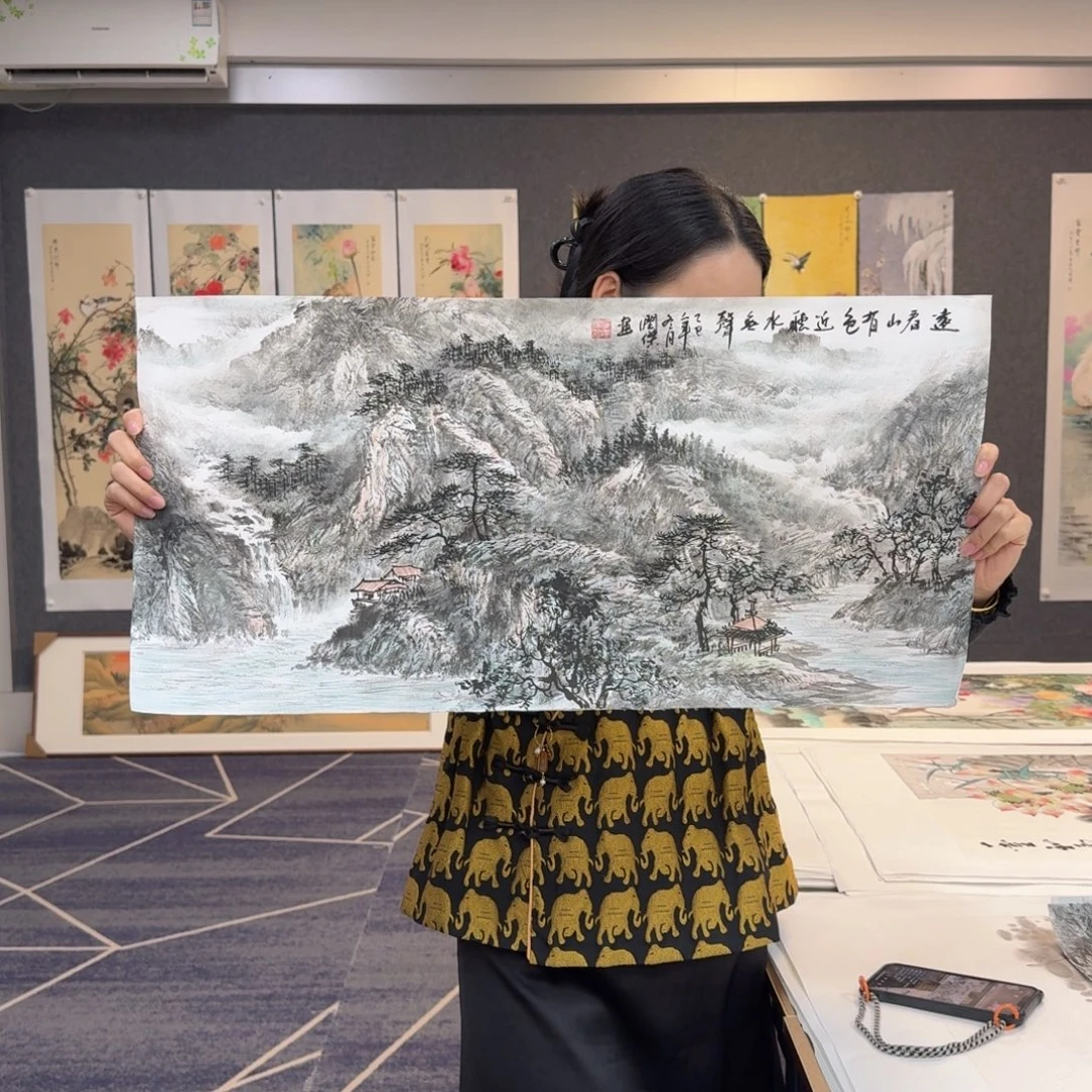 国画国画作品山水花鸟纯手绘