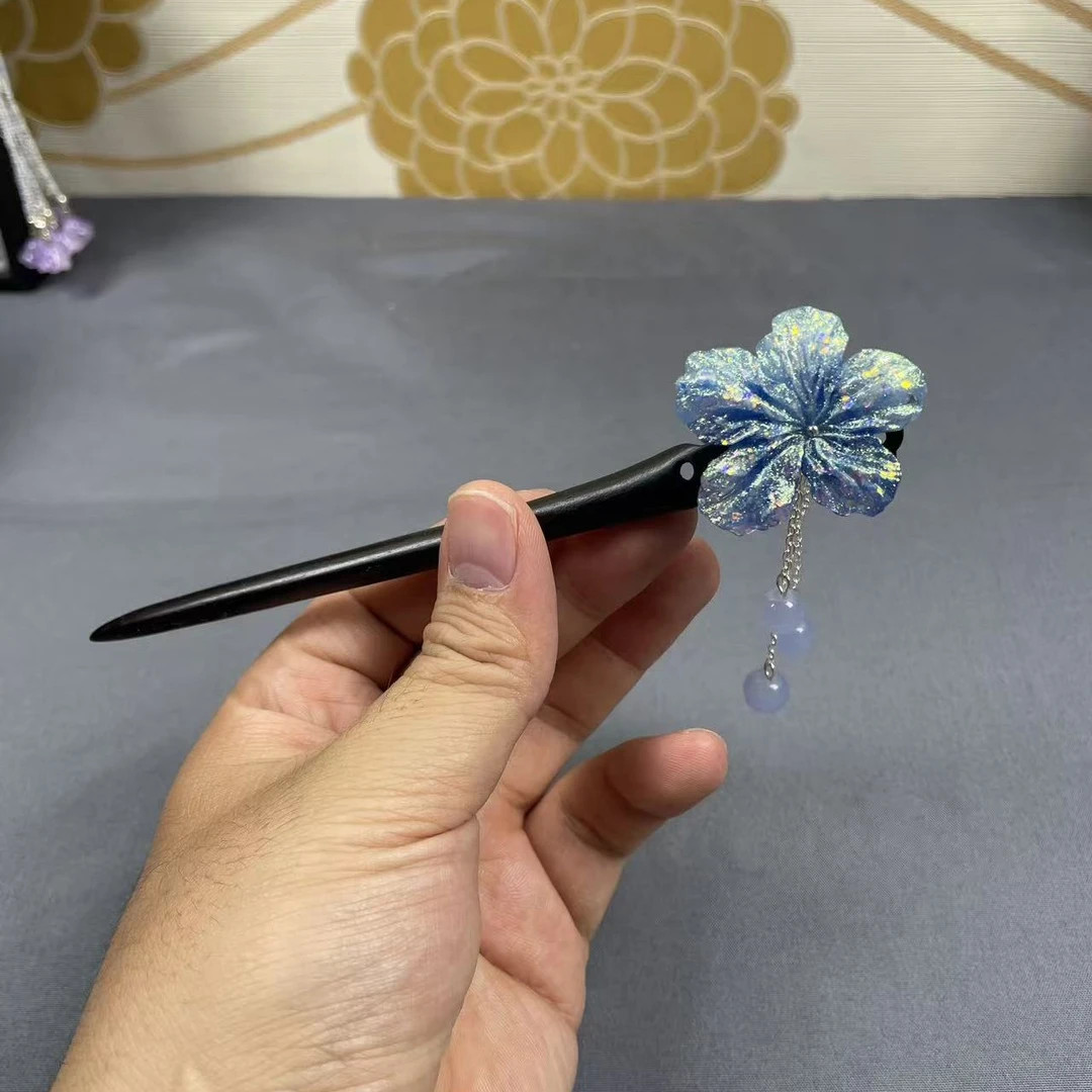 15厘米黑檀木发簪发钗新中式头饰发饰配饰古风盘发簪簪子简约现代