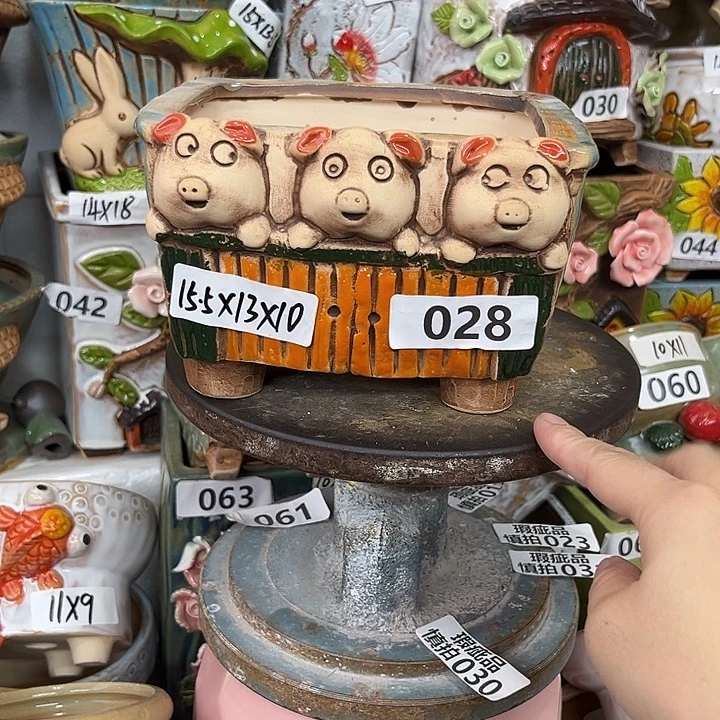 紫砂花盆粗陶材质多肉花盆
