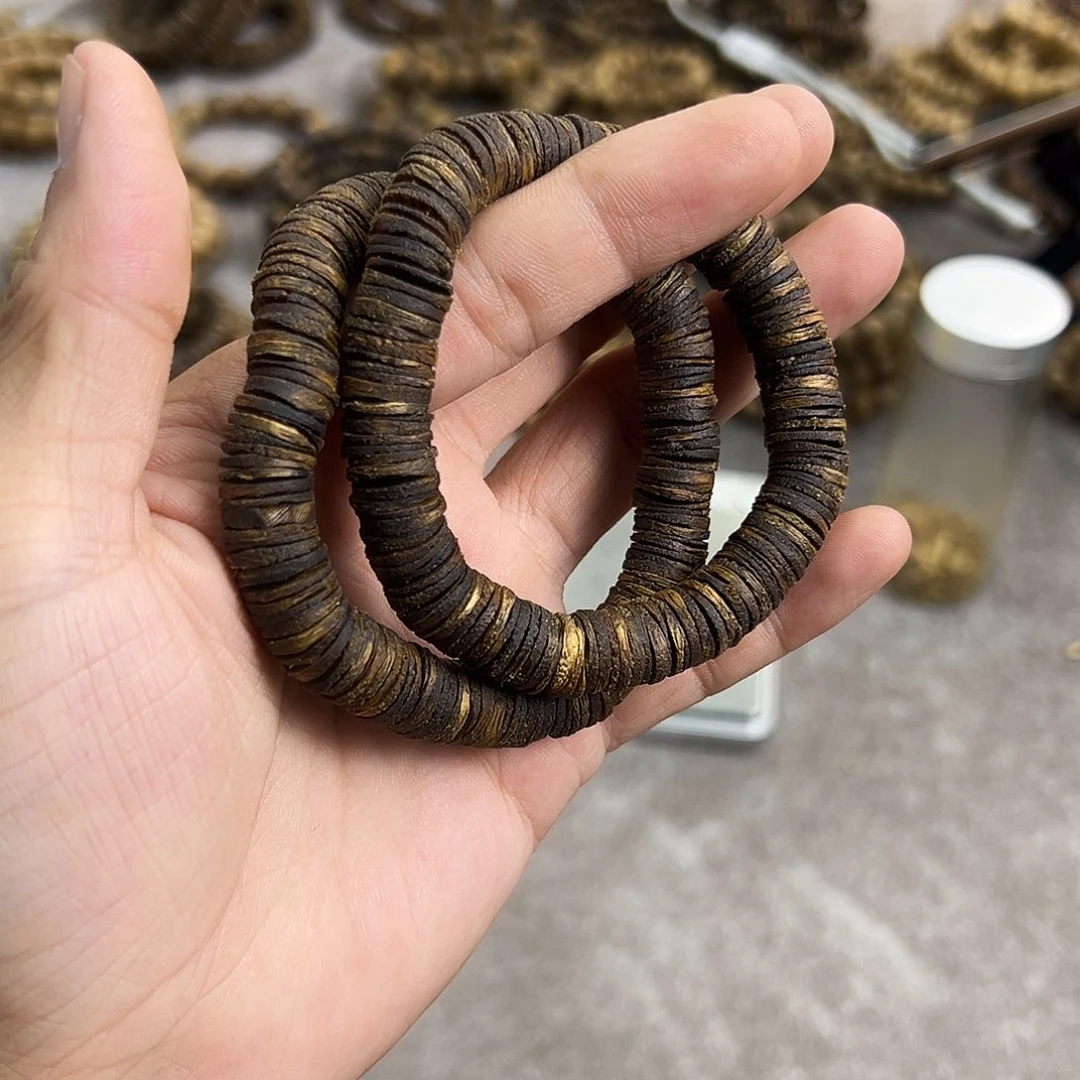 沉香手串沉香白棋1.0mm片珠单圈沉浮多样性发一