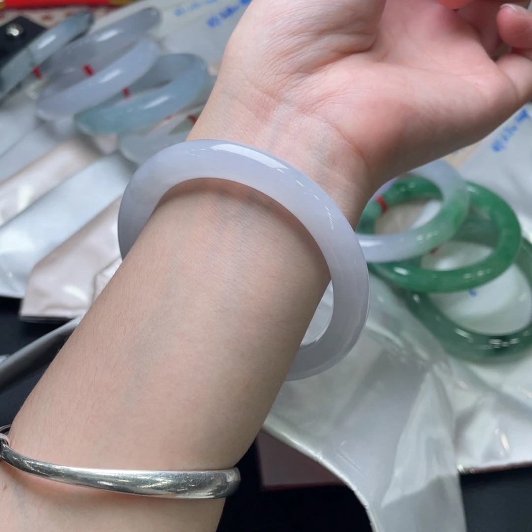 未镶嵌手镯翡翠卡53.8荔枝肉圆条2号