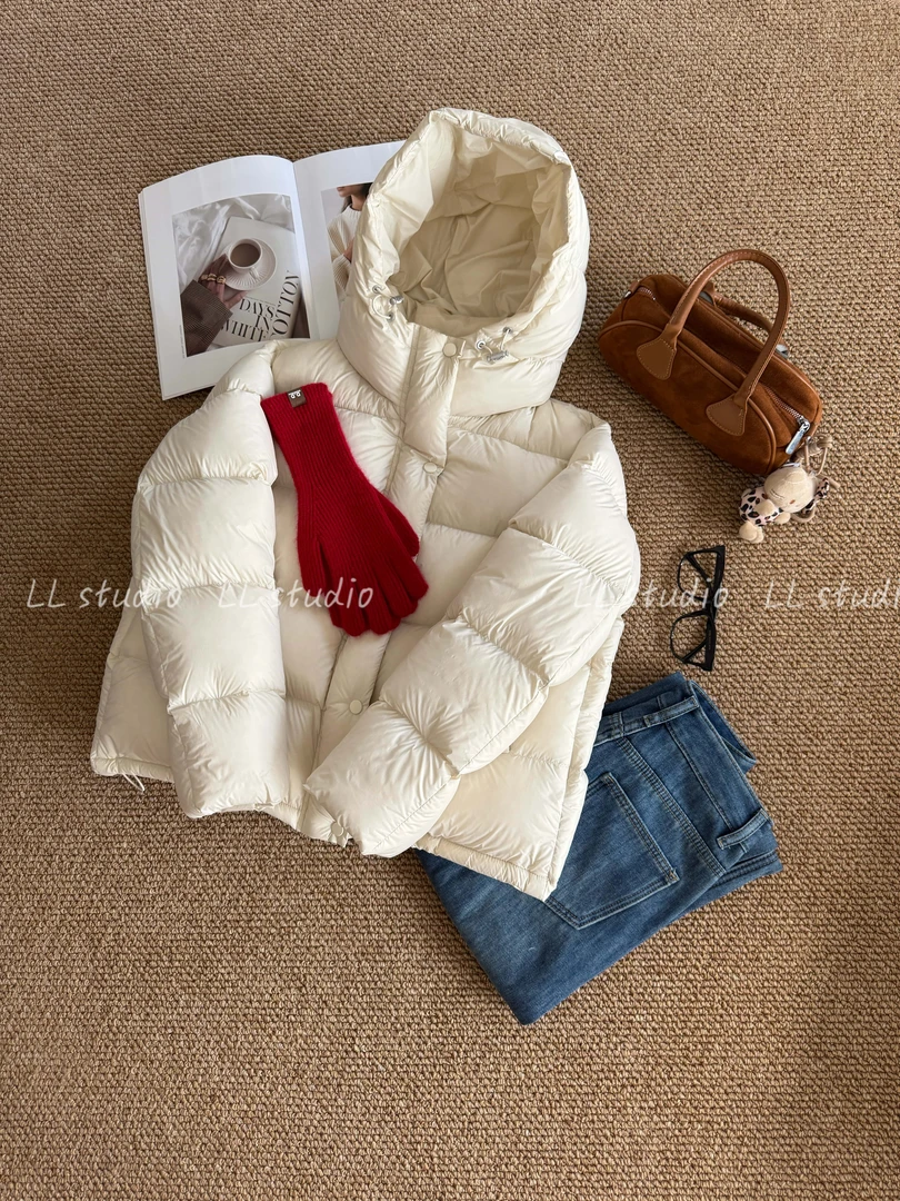 【95安心绒】新国标95白鸭绒云感连帽羽绒服女款冬季百搭外套女