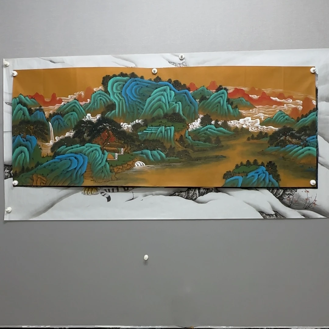 国画路*甲横幅六尺仿古山水贾敏