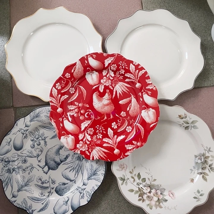 新骨瓷五个特价平盘，默认微瑕