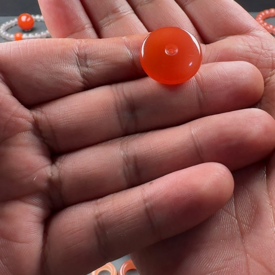 南红玛瑙未镶嵌平安扣19.7*6.5