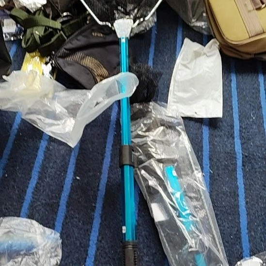 短节蓝色抄网杆发一个