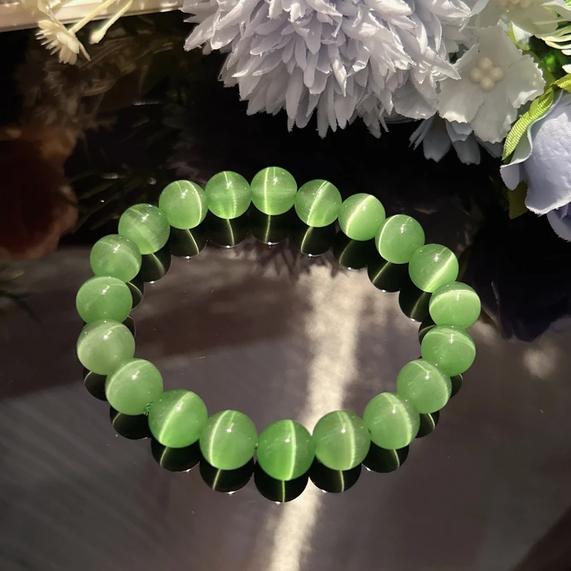 A833 卡10草绿猫眼手串[多样性发一]