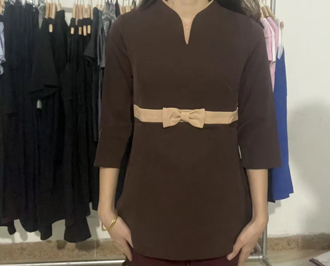 职业装民族风春秋季中袖法式黑色连衣裙修身显瘦高级感气质女装