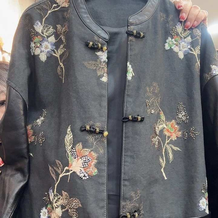 知***乐571，灰色皮外套，L码，