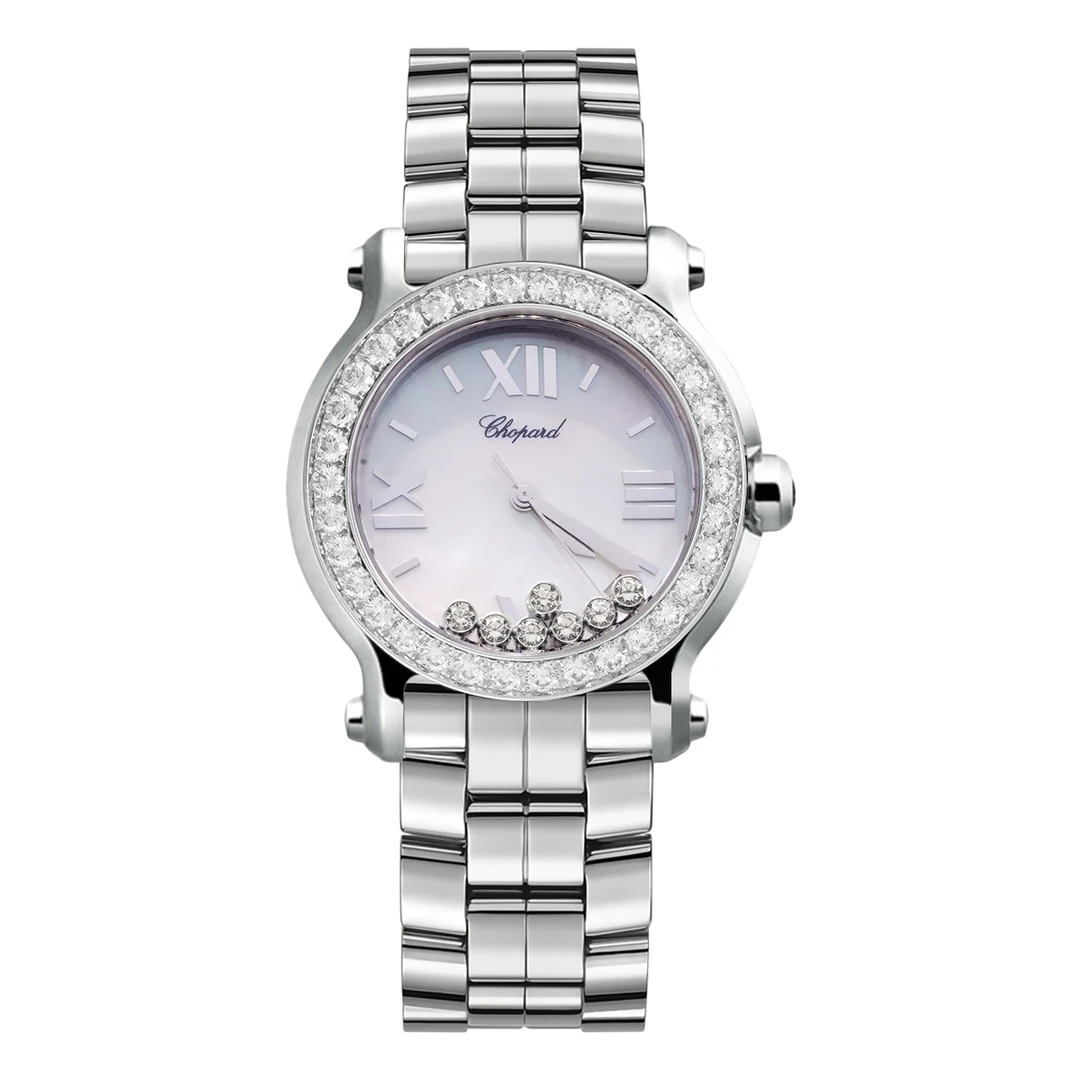 99新 Chopard/萧邦 278477-3008白贝母盘精钢原钻女表/WHT028407