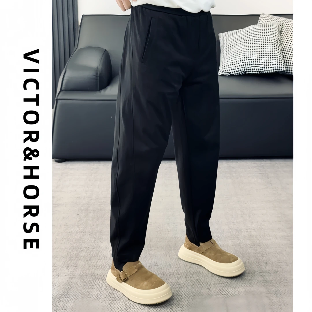 『VICTOR&HORSE』秋季新款男士休闲裤简约纯色直筒立体舒适透气2678