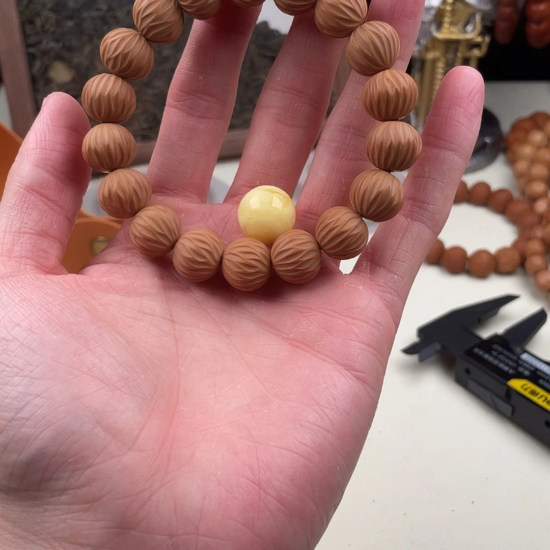 猴头核桃手串泛油无暇天河➕蜡