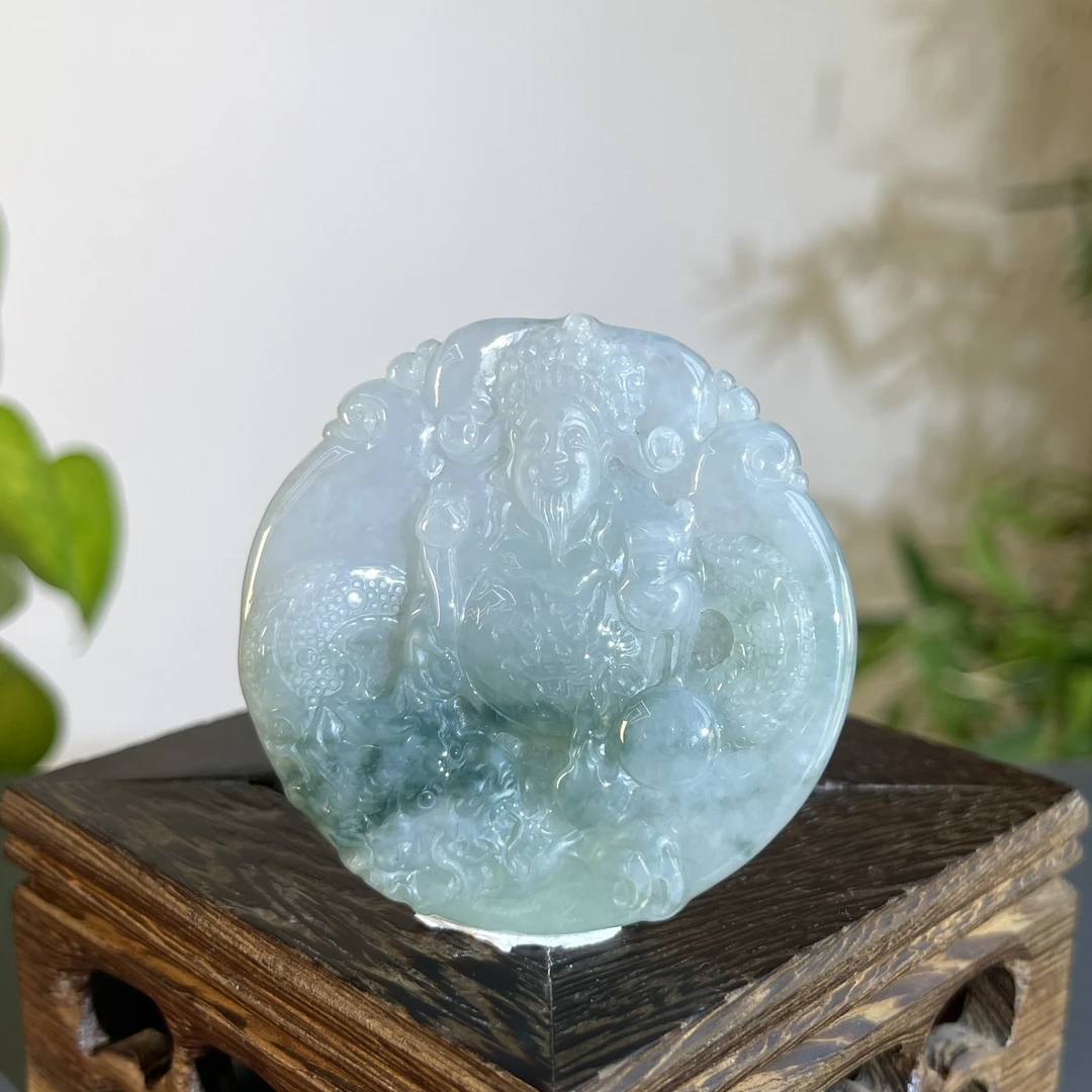 JTA17-91  天然缅甸A货翡翠  财神