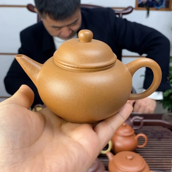 紫砂茶壶胡*黄金段,水平,半手