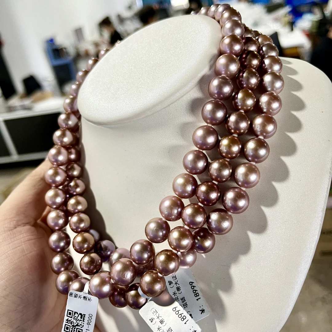 【HT】淡水珍珠项链（带大证）10-12mm  S925银 多样性发发一 821