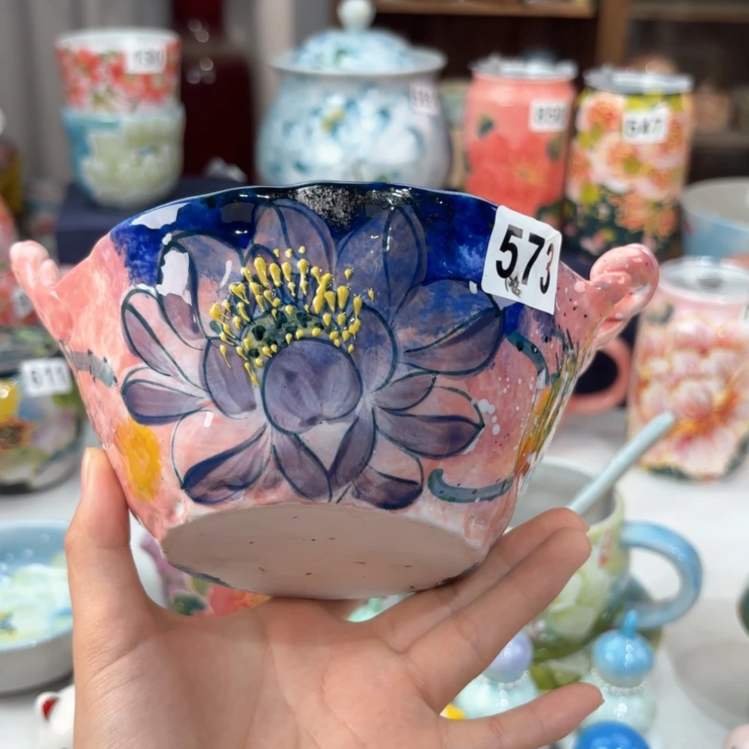 景德镇手绘高温釉下彩陶瓷茶具