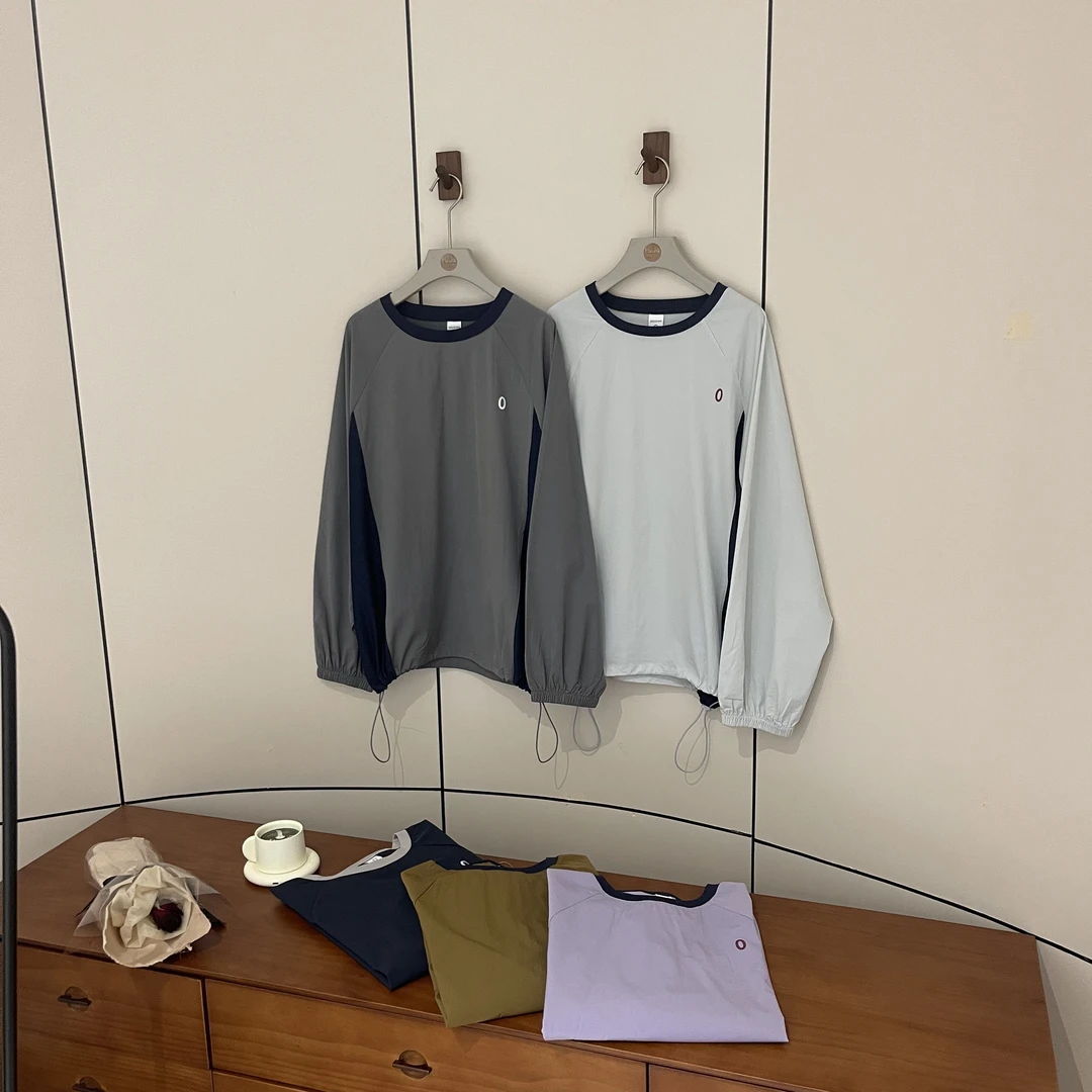 FUJIA STYLE新款韩版简约侧边拼接撞色圆领T恤Y24370