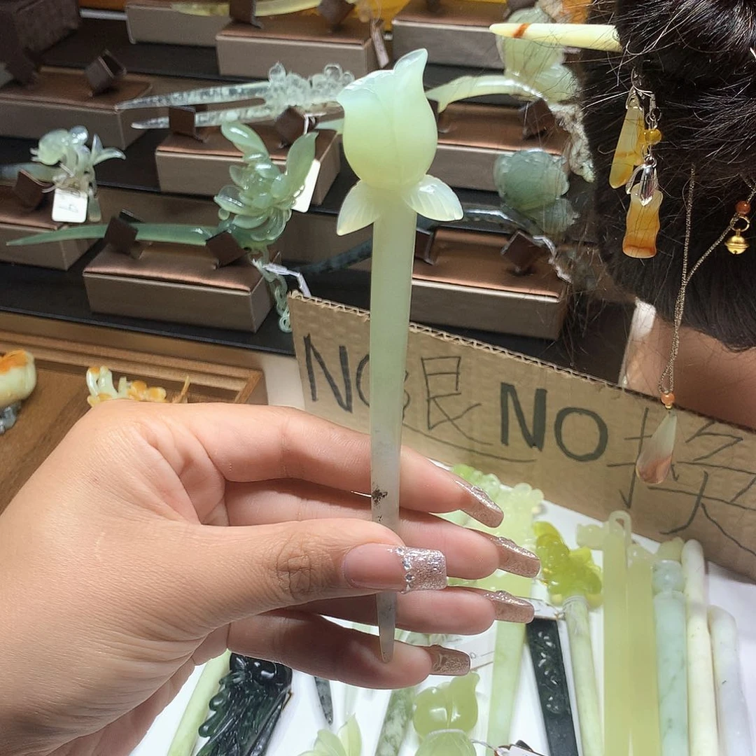 蛇纹石玉合金发饰