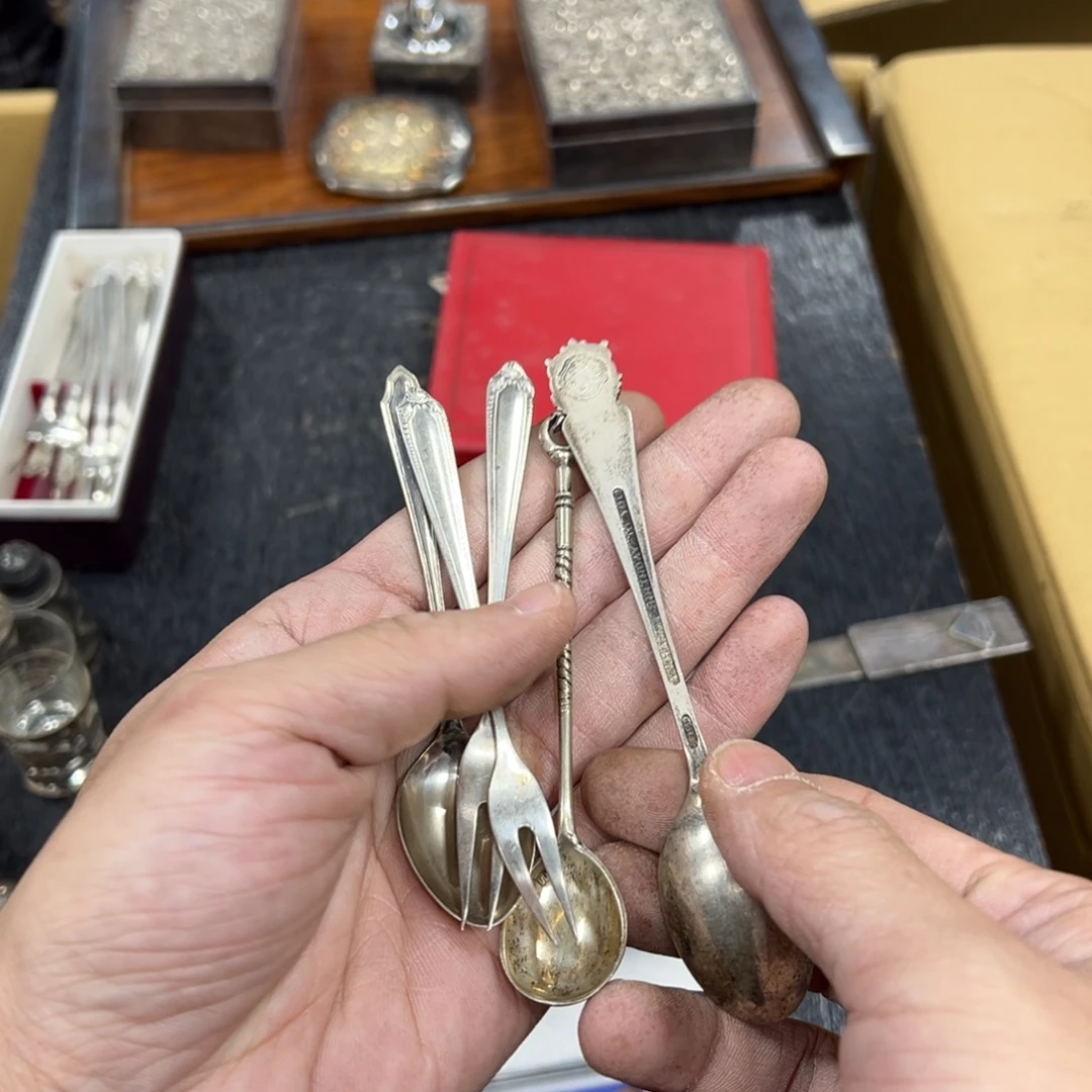 致***己925银日本中古工艺品摆件