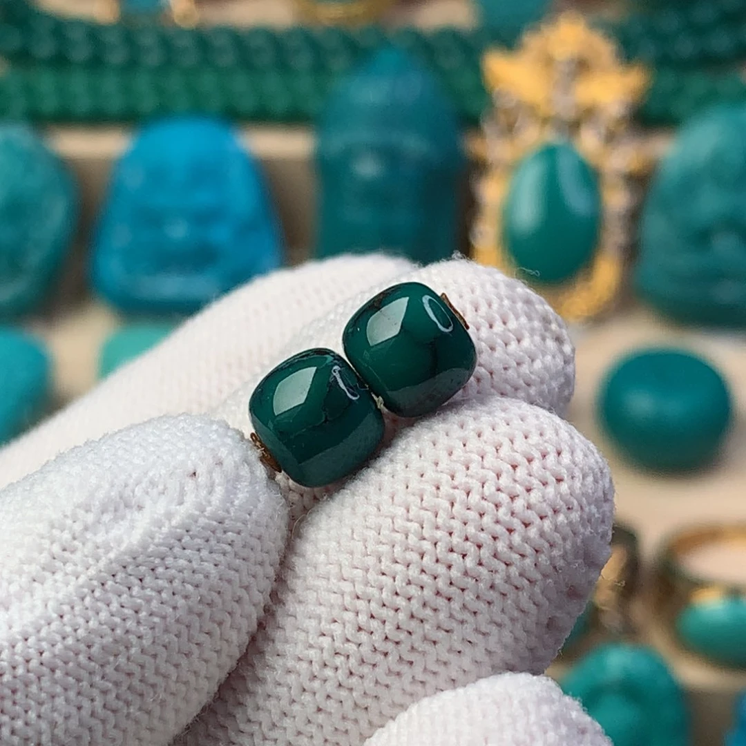 未镶嵌绿松石珠宝奇石7.5mm