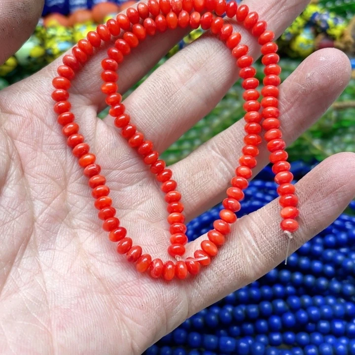 玛瑙/玉髓合金珠宝半成品一条5mm雪贝算盘