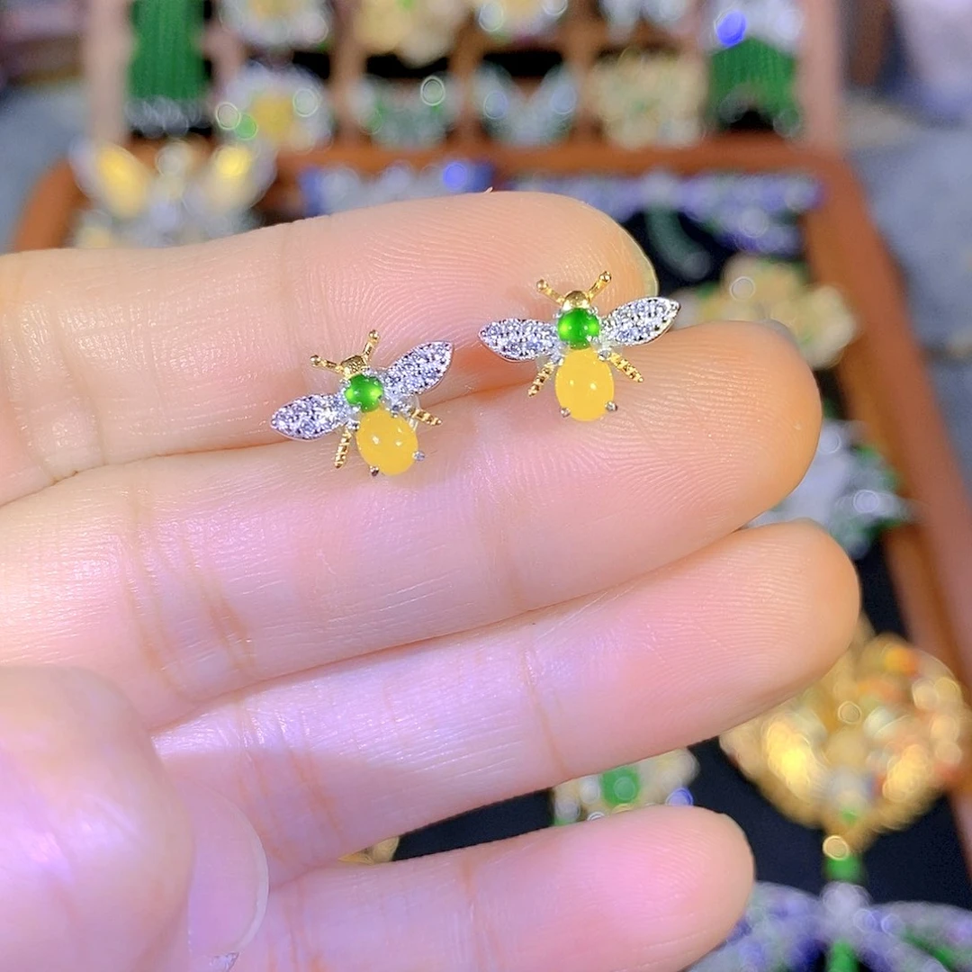 吊坠(不含链)银S925镶嵌翡翠