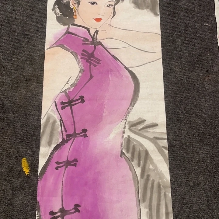 国画淄博大鱼书画艺术美人