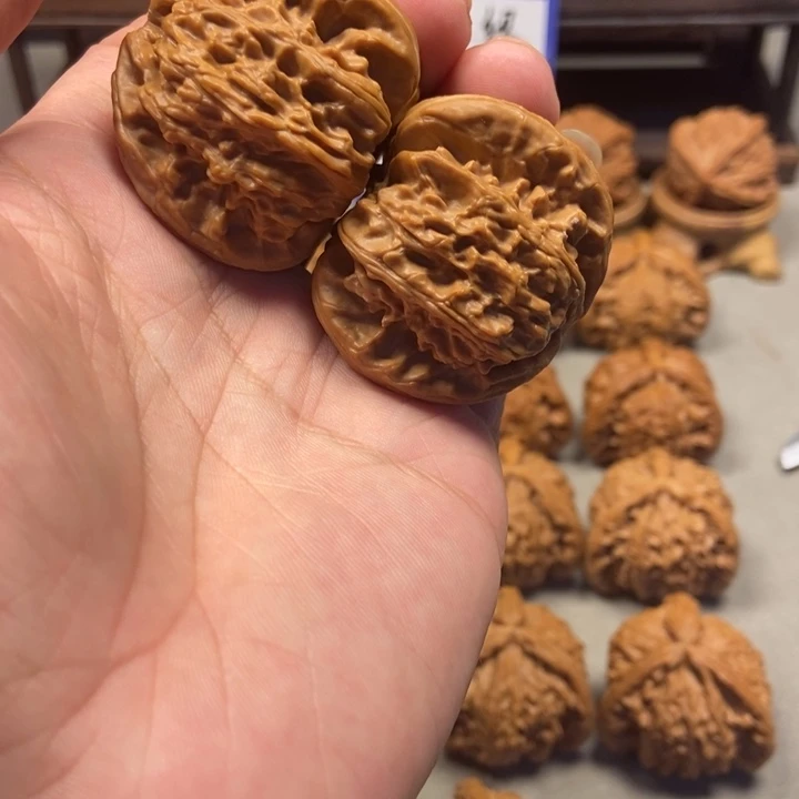 明***下把件文玩核桃42拼接