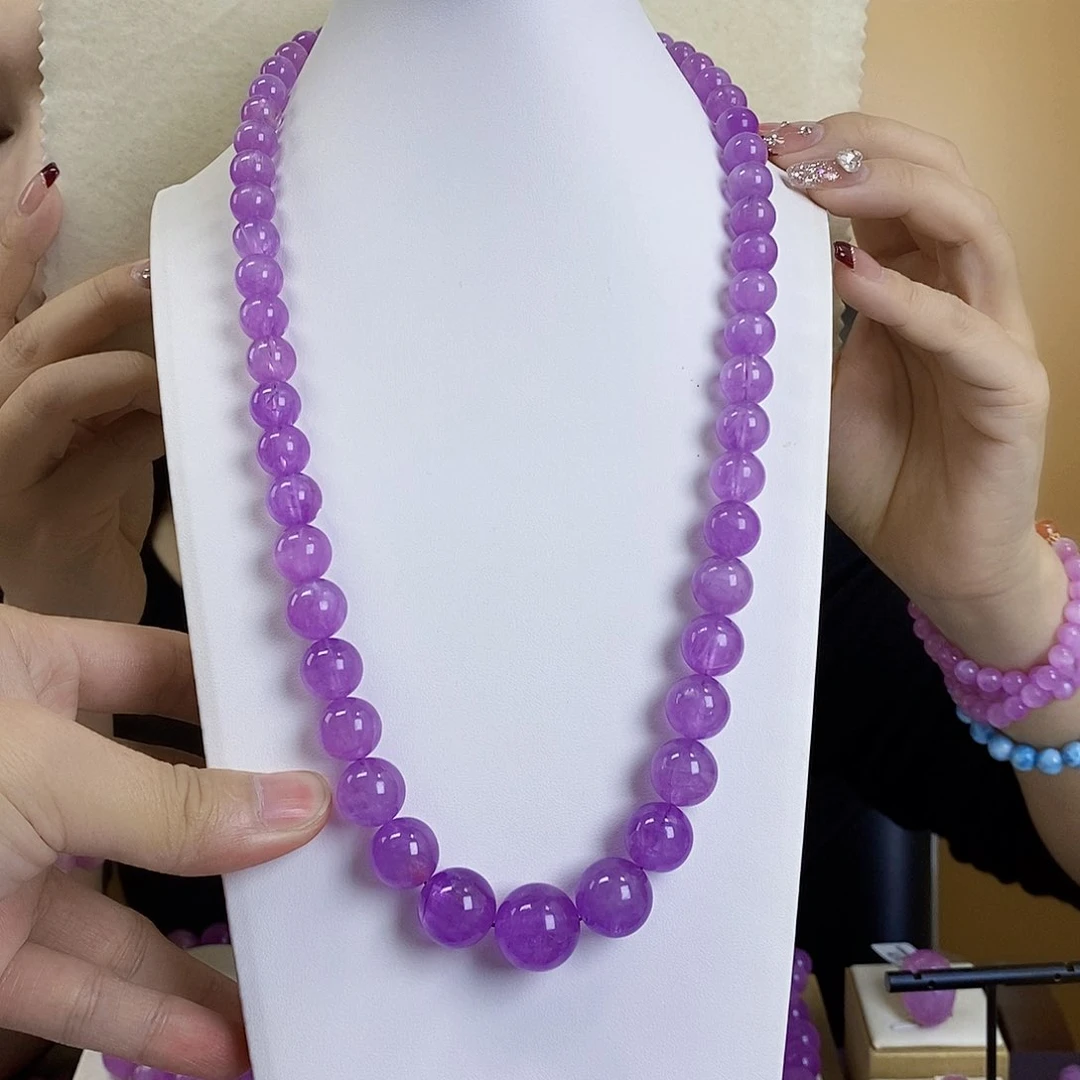 锂辉石紫锂辉高冰收藏级顶配塔链未镶嵌