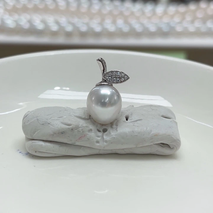 吊坠(不含链)银S925镶嵌海水珍珠9-10m 45号