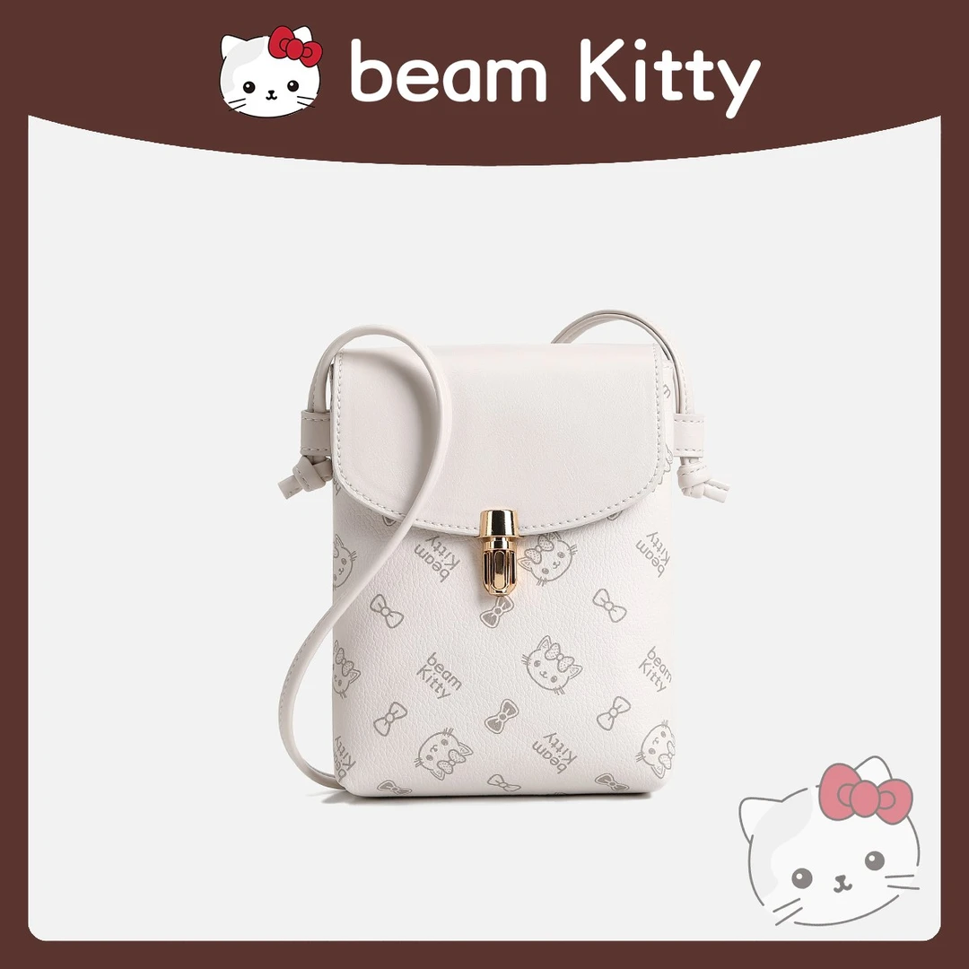 【GLi-婉瑜甄选】子弹头百搭手机时尚零钱包猫咪杏色-5565-1