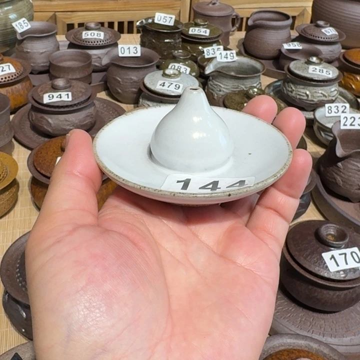 杯粗瓷茶具素胎无釉盖碗